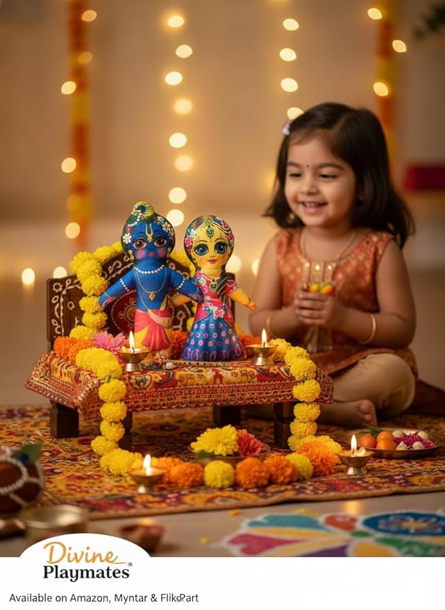 Lord Jagannath, Balabhadra & Subhadra Cute Stuffed Toys Set for Children | | Premium Fabric Stuffed Idols | Kids-Friendly Devotional Toys | Home Temple & Gifting, Ideal for Play, Travel & Return Gifts