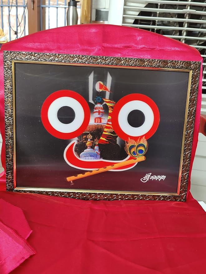Jagannath Ji 5D Layer MDF Photo Frame | Premium Temple Wall Decor | Puri Dham Style Spiritual Artwork | 43×33 cm