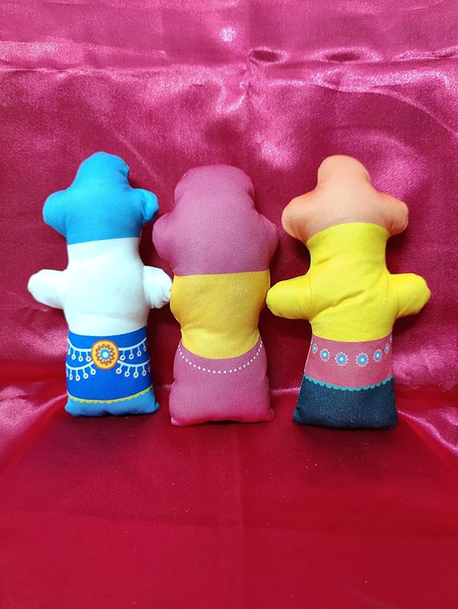 Lord Jagannath, Balabhadra & Subhadra Cute Stuffed Toys Set for Children | | Premium Fabric Stuffed Idols | Kids-Friendly Devotional Toys | Home Temple & Gifting, Ideal for Play, Travel & Return Gifts