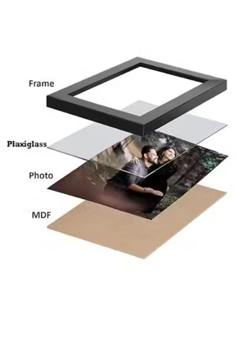 Customized Sketch Photo with Frame | Personalized Gift  for Couple, Girlfriend, Boyfriend, Wife, Husband | A4 Size Black Wooden Frame 8x12