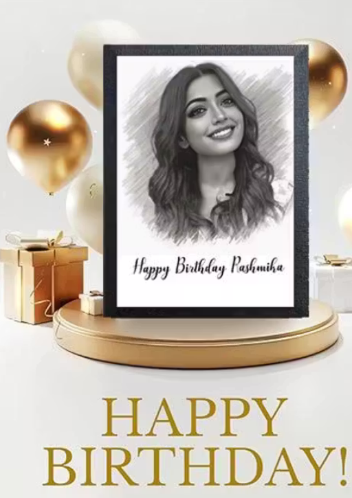 Customized Sketch Photo with Frame | Personalized Gift  for Couple, Girlfriend, Boyfriend, Wife, Husband | A4 Size Black Wooden Frame 8x12