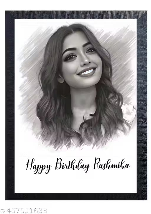 Customized Sketch Photo with Frame | Personalized Gift  for Couple, Girlfriend, Boyfriend, Wife, Husband | A4 Size Black Wooden Frame 8x12